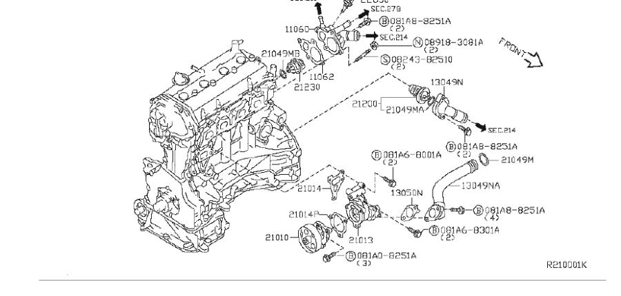 2006 Nissan Altima 25SL 2.5L AT Engine Water Pump. YEAR, MODEL, COOLING