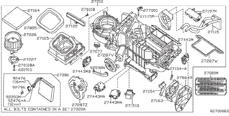 27280-ZS01A - A/c evaporator core (front). Heater, auto, dealer